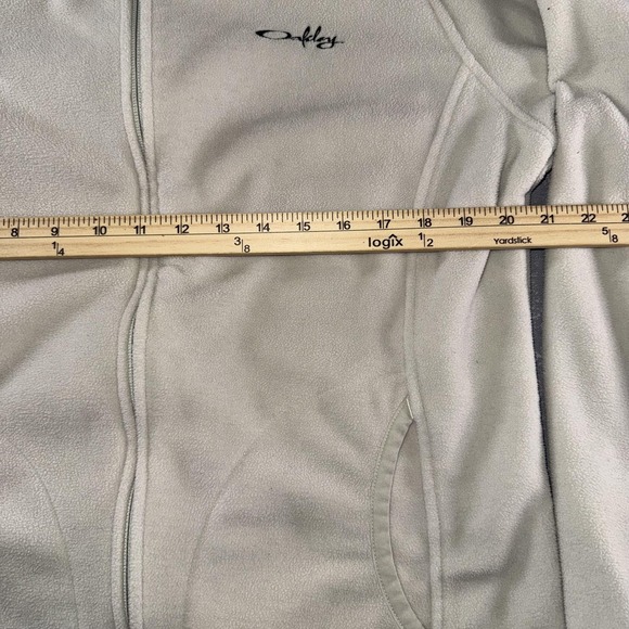 Oakley Hoodie Mens XL White Fleece Full Zip Jacket Sweatshirt Logo Outerwear - Picture 6 of 8